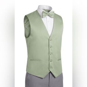 AZAZIE Matte Satin Vest Dusty Sage Green Mens Formal Wedding Groomsmen XL‎